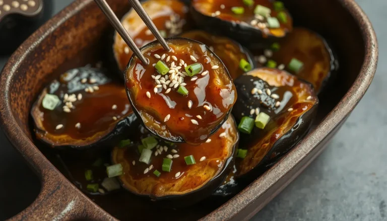 Aubergine chinoise au four : recette caramélisée saine et facile