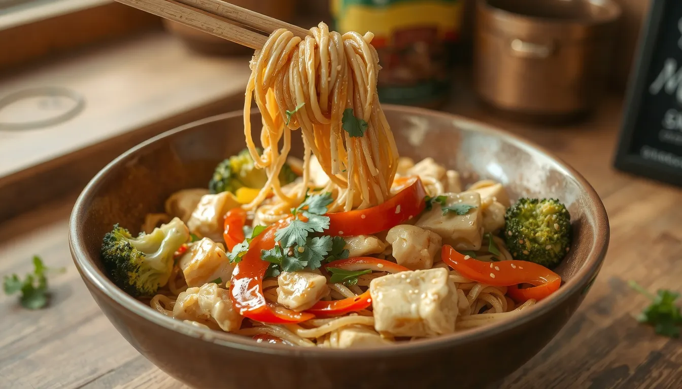 nouilles chinoises au poulet