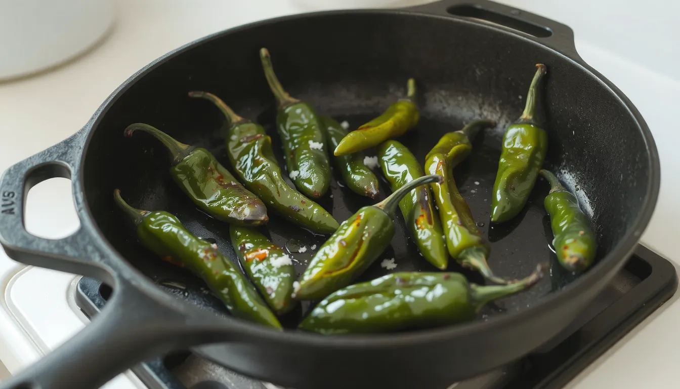 piment vert cuit à la poêle
